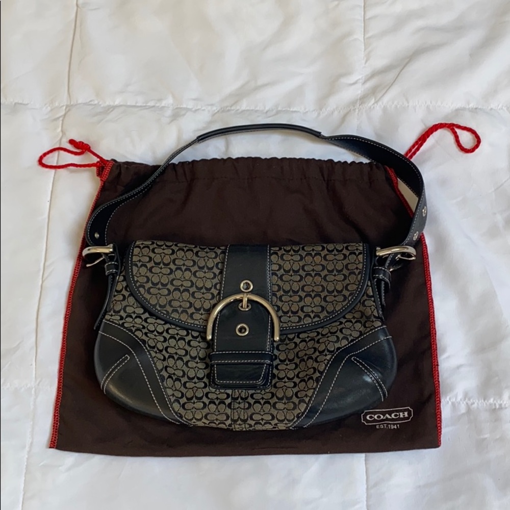Coach leather and canvas purse
